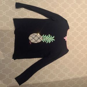 Navy blue pineapple Lilly Pulitzer sweater.